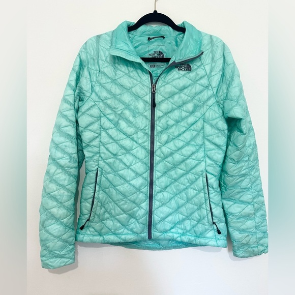 The North Face womens thermoball turquoise blue purple quilted coat jacket SP - Picture 1 of 9